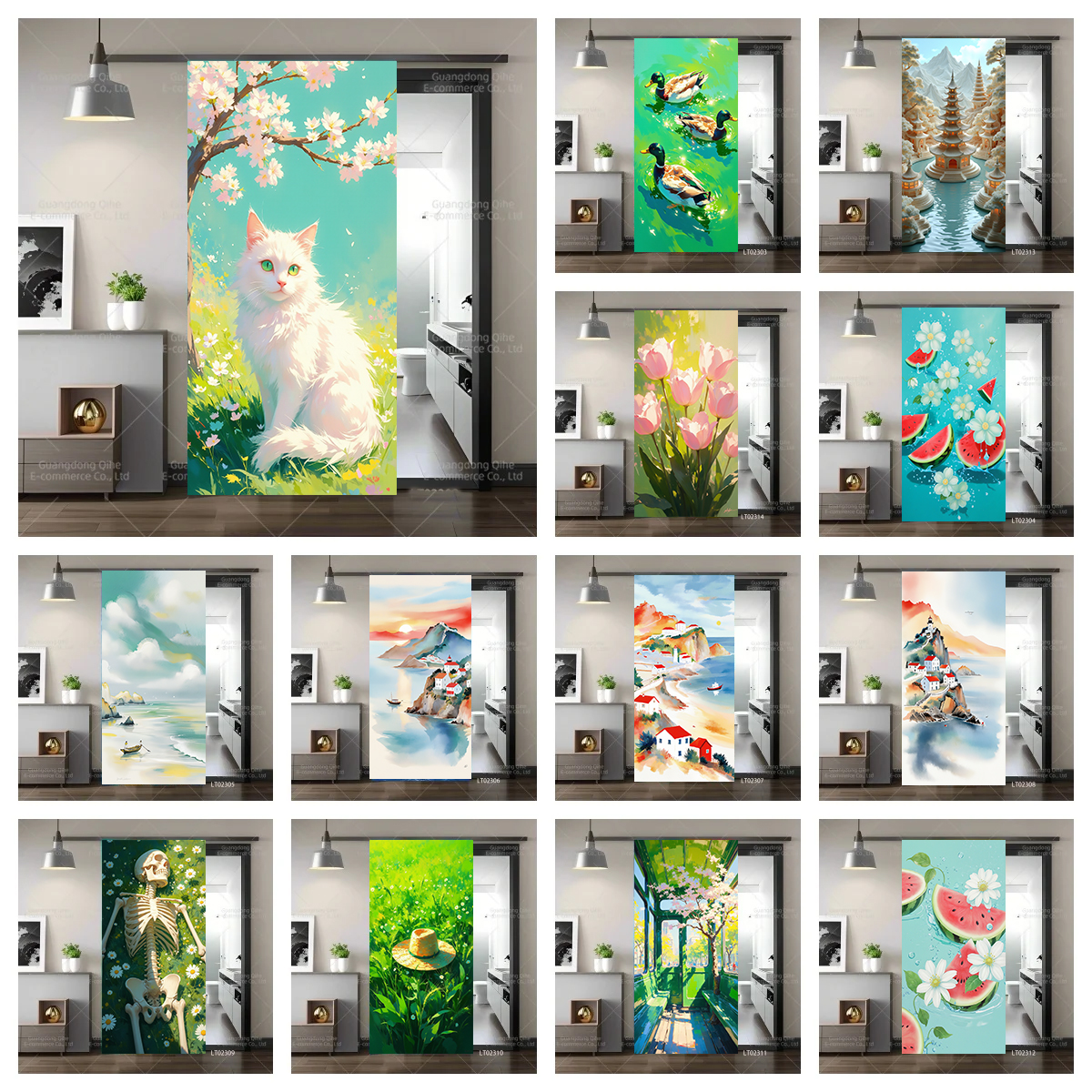 Tulip Cat Cherry Blossom Scene – Full Cover Adhesive Bewertung und Preis